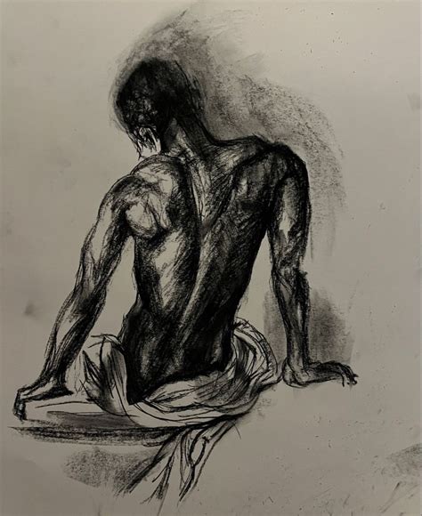 Figure study in charcoal | Charcoal drawing, Drawings, Greek statue