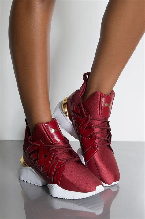 PUMA Rubber Womens Muse Echo New School Hi Top Sneakers in Red - Lyst