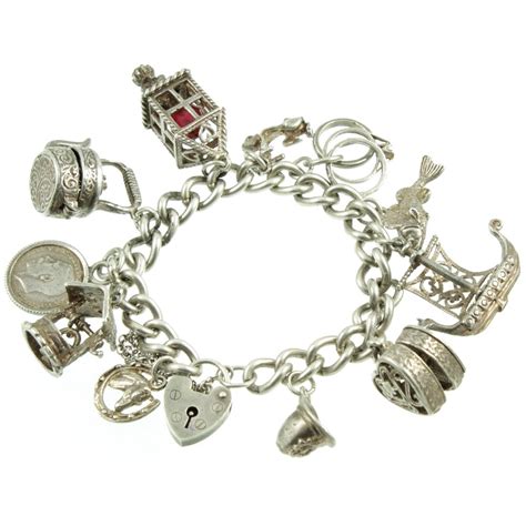 1950s Silver Charm Bracelet - Carus Jewellery