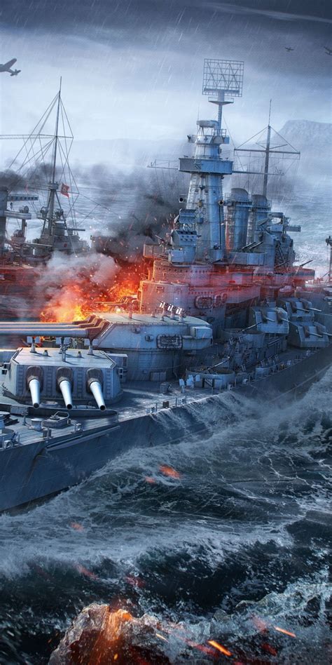 Download 1080x2160 wallpaper Video game, warships, ships, World of Warships, Honor 7X, Honor 9 ...