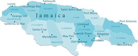 Jamaica Vector Map Regions Isolated Stock Illustration - Download Image Now - iStock