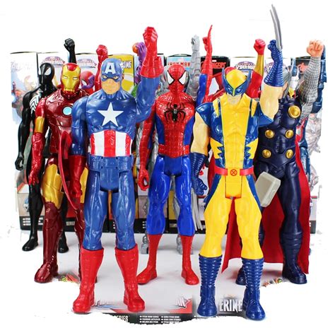 The AVENGERS Marvel Action Figure Toy Wolverine Super Hero X men PVC Collectible Titan Hero ...