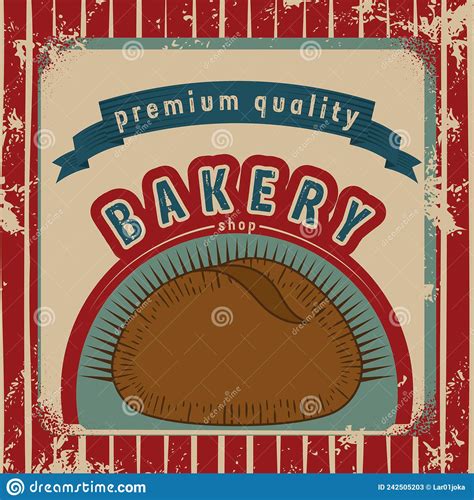 Vintage Bakery Shop Poster Illustration Premium Quality Bread Vector Stock Vector - Illustration ...