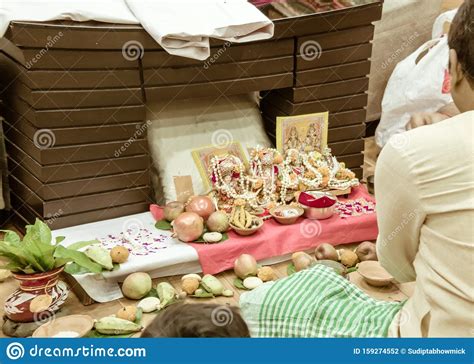 Side View Of A Businessman Doing Diwali Lakshmi Ganesha Puja Vidhi ...