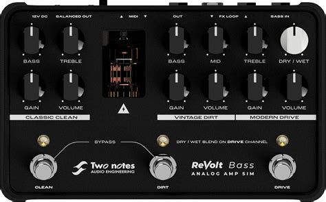 Two Notes ReVolt Bass 3-Channel Analog Amp Simulator Preamp Pedal