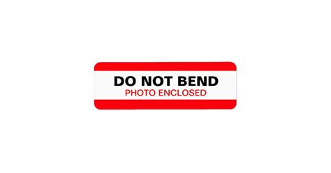 Do Not Bend Warning Label Red | Zazzle