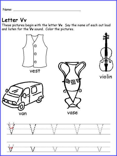 Writing The Letter V Worksheet | Letter v worksheets, Learning letters ...