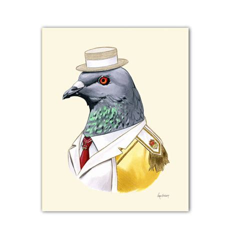 Pigeon Art Print 5x7 - Etsy