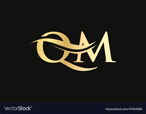 Premium letter qm logo design with water wave Vector Image