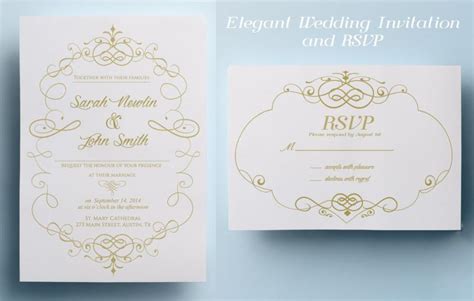 Elegant Wedding Invitation Template, Classic Wedding Invitation Design, Printable Wedding ...