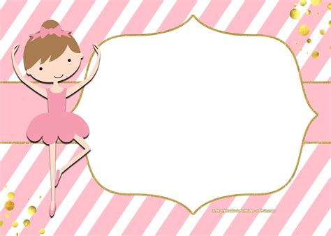 FREE Golden Ballerina Birthday Invitation Templates | Ballerina invitations, Birthday invitation ...