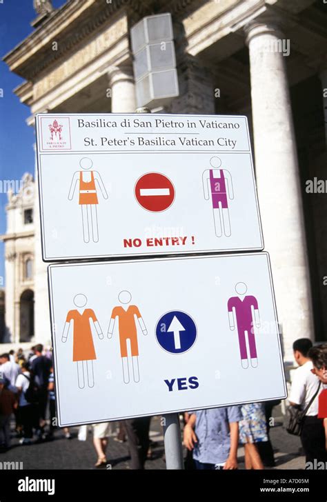 Rome, St Peter's Dress Code Sign Stock Photo - Alamy