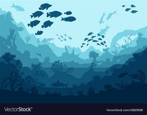 Coral reef and sea creatures undersea Royalty Free Vector