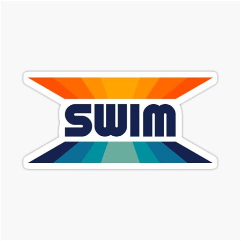 "Retro Gradient Orange and Blue SWIM logo" Sticker for Sale by WOWSA ...