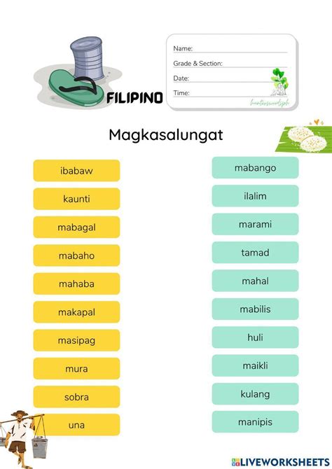 Magkasalungat Worksheet (HuntersWoodsPH Filipino) 934717