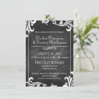 Vintage Chalkboard Wedding Invitation Set | Zazzle