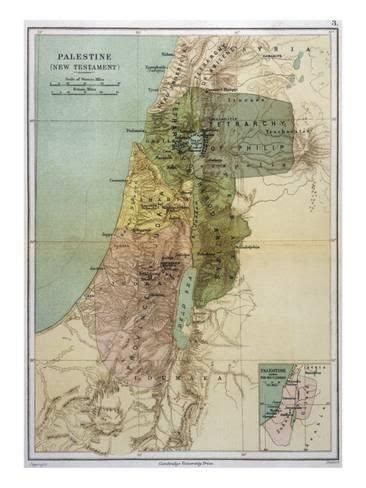 'Map of Palestine During New Testament Times' Photographic Print | Art.com | Map, New testament ...