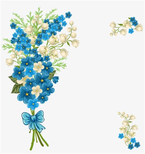 Ramo Azul - Blue Flower Borders And Frames Png - 1579x1600 PNG Download - PNGkit