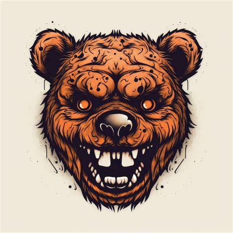 Angry Teddy Bear Tattoo