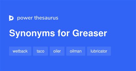 Greaser synonyms - 159 Words and Phrases for Greaser