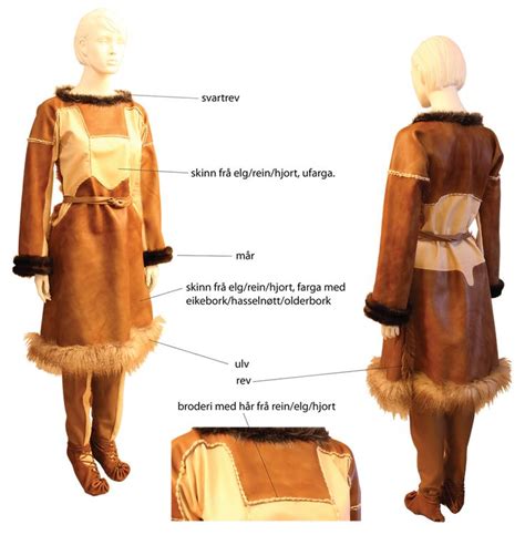 Stone Age female costume. Migration Period Female Costume, silver wrist clasps. Museum quality ...