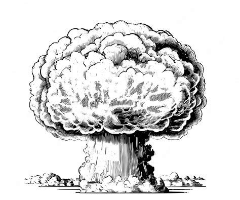 Nuclear Bomb Explosion Drawing