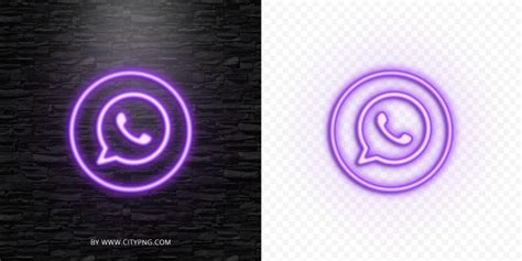 HD Purple Neon Light Whatsapp Round Circle Logo Icon PNG | Citypng