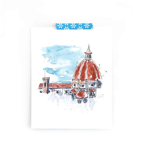 Florence, Italy Duomo Wall Art Urban Sketch - Etsy