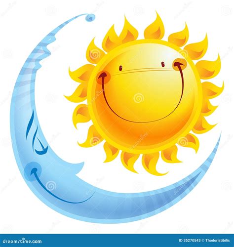 Cartoon Characters Sun And Moon Day And Night Concept Stock Photos ...
