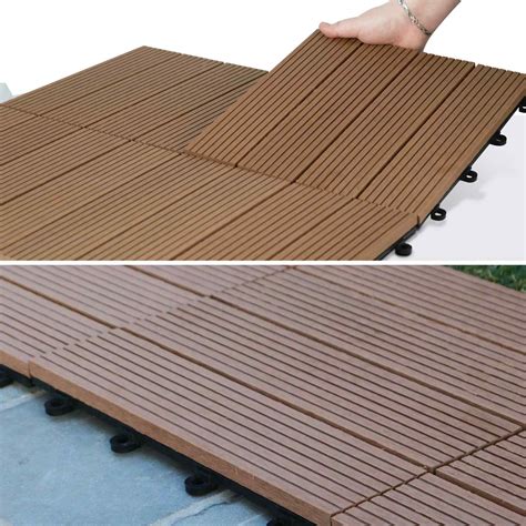 Dalle terrasse clipsable bois composite | Oviala