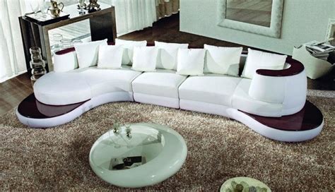 White Bonded Leather Sectional Sofa with Wooden Accents Oklahoma ...