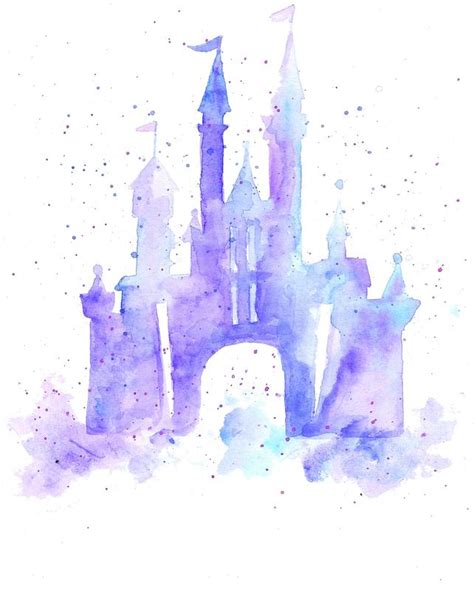 Watercolor Disney Castle at PaintingValley.com | Explore collection of ...