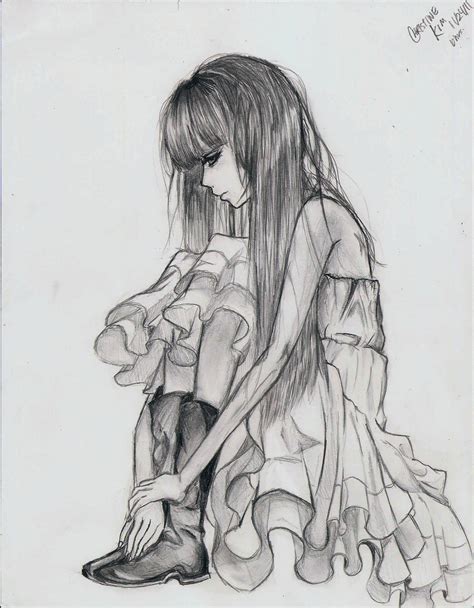 One Lonely Girl by whenangelscries | Sketches To Draw | Pinterest ...