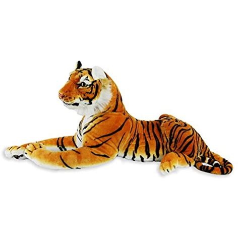 Kiwicomp Tiger Realistic Big Cat Soft Stuffed Toy Cuddly Plush Pillow Companion for Kids and ...