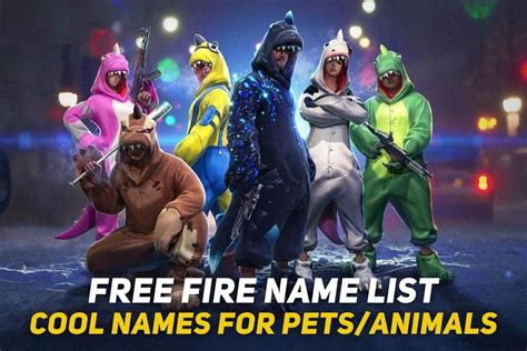 Free Fire Pet Name List (July 2022): 50+ Best Stylish Pet Names for Free Fire Game, Pet ...