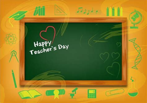 Funky Teachers Day Background with Chalkboard - Vector download