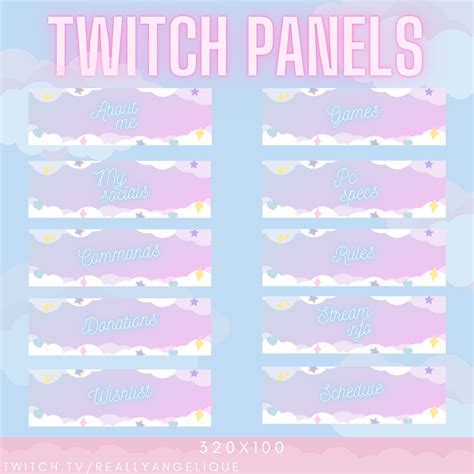 24x Pink Cloud Twitch Panels / Neon / Aesthetic / Kawaii / Cute Panels ...