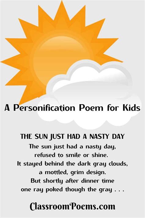 Personification Poems | Personification poems, Funny poems for kids, Poetry for kids