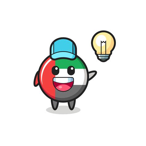 uae flag badge character cartoon getting the idea 3264638 Vector Art at Vecteezy