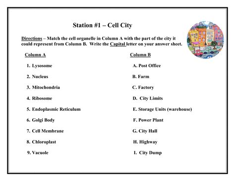 Cell City Analogy Worksheet - Abhayjere.com