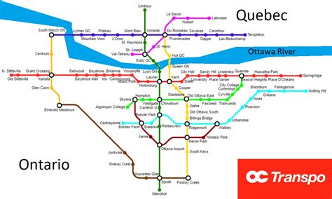 Subway Map of Ottawa/Gatineau, if every Subway Restaurant in the Capital Region was a subway ...