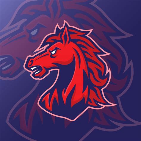 Red horse head mascot design 1233316 Vector Art at Vecteezy