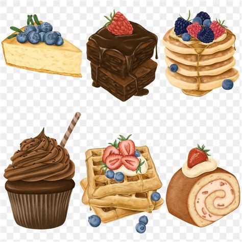 Hand drawn dessert collection transparent png | free image by rawpixel ...