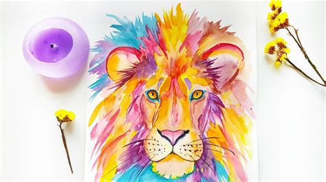 Lion Watercolor Painting