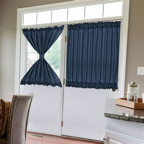 PiccoCasa French Solid Door Curtains Thermal Insulated Blackout Solid ...