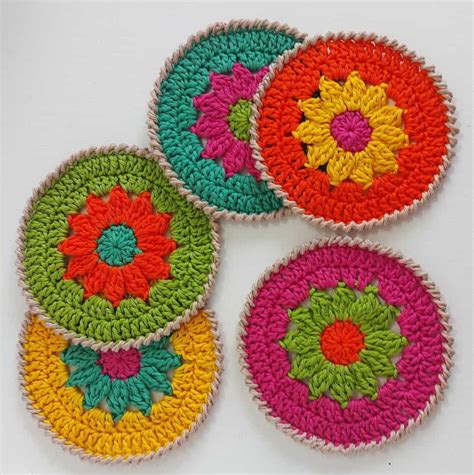 Fun and Easy Crochet Flower Coasters - Annie Design Crochet