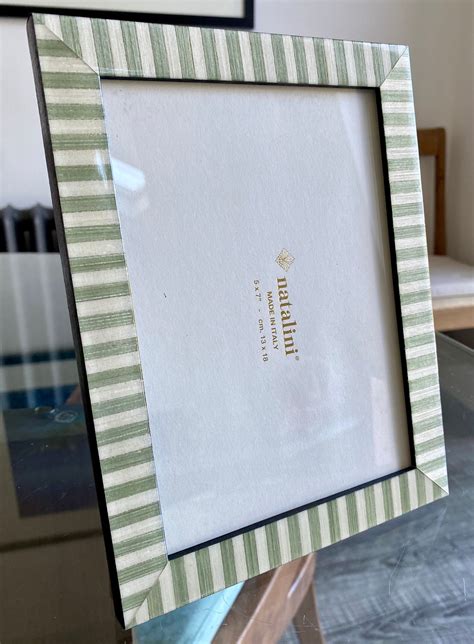 Natalini Pale Green Stripe Photo Frame fabriqué en Italie | Etsy