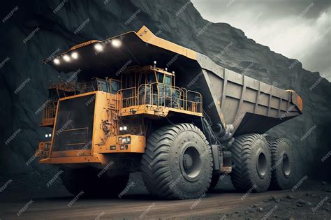 Premium Photo | Large quarry dump truck in coal mine industry mining ...