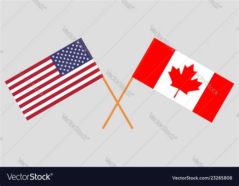 Flags of usa and canada Royalty Free Vector Image