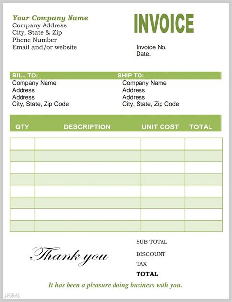 Invoice on word document - pasephp